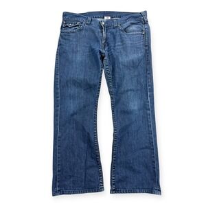 True Religion‎ Boot Cut Jeans Men's Size 38 Blue Denim Relaxed Fit Baggy